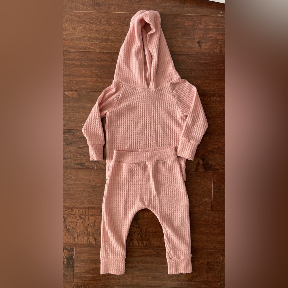 Waffle knit lounge set